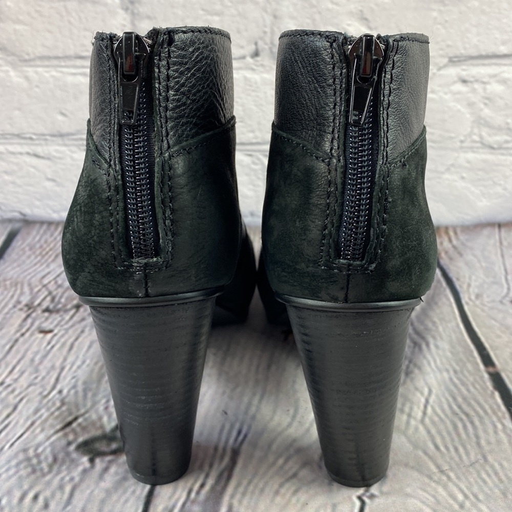 FOSSIL Black Leather & Suede Back Zip Up High Heels - Picture 16 of 17